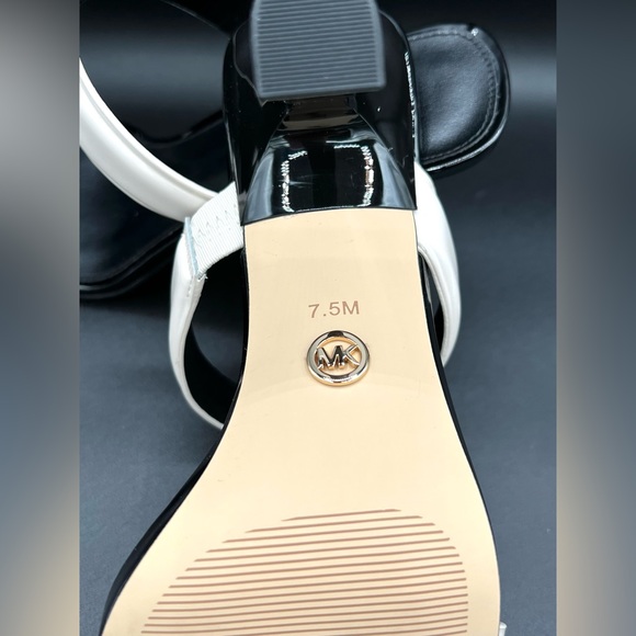 Michael Kors Clara Two-Tone Patent Multi Color Leather Sandal Women Size 7.5 NWB - Picture 8 of 10